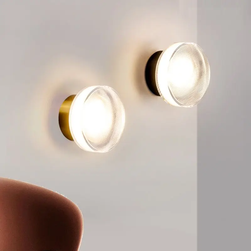 

Modern Luxury LED Wall Sconce Lights Home Decor Gold Round Ceiling Fixture For Aisle Bedroom Bedside Wall Lamp Bathroom Lighting