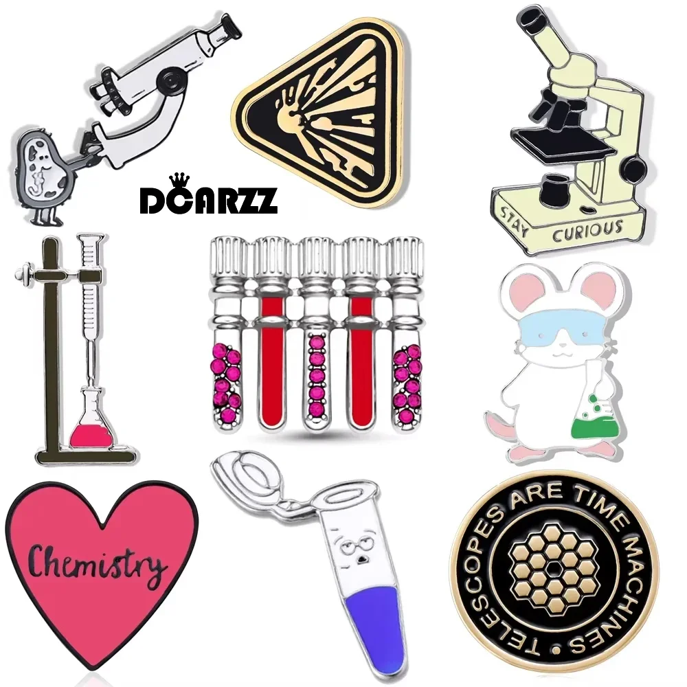 DCARZZ Science Chemistry Lab Enamel Brooch Pins Wholesale Scientist Chemist Backpack Lapel Badge Jewelry Accessories