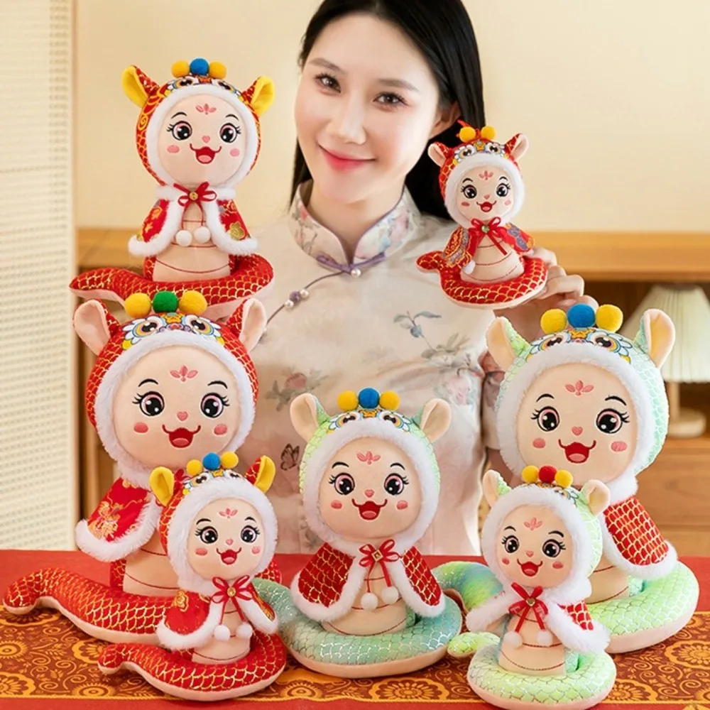 

Big Eyes Snake Year Plush Toy Chinese Style Good Luck Wealth Snake Year Mascot Toy Soft Blessing Lucky Snake Doll Plushies