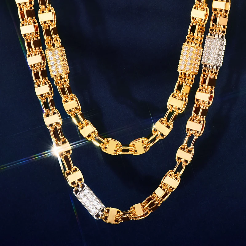 

Хип-хоп 5A + CZ Stone Paved Bling Iced Out квадратная коробка звено цепи ожерелье для мужчин рэпер ювелирные изделия золотого, серебряного цвета