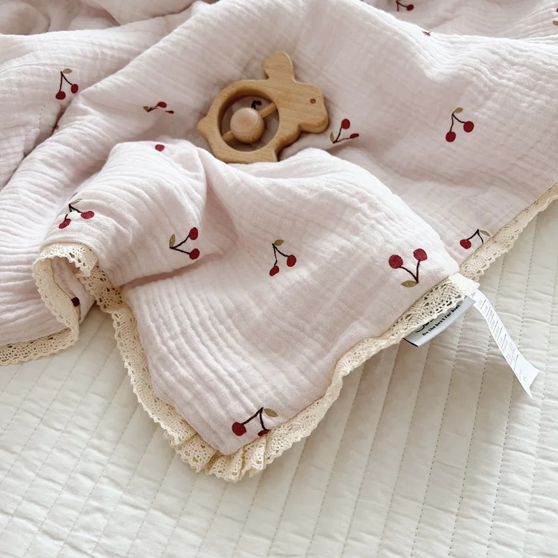 Baby Sweet Small Fresh Ins Style Small Cherry Pure Cotton A-type Gauze Children's Soybean Fiber Summer Quilt Core Bedding