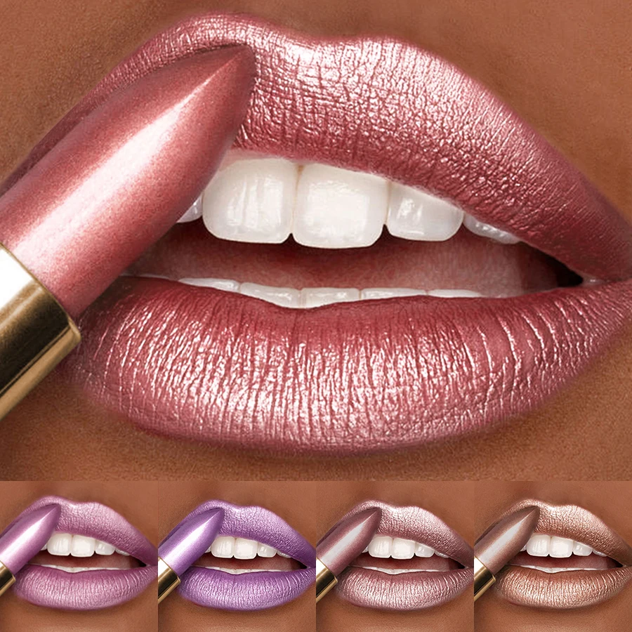 16Colors Bold & Intense Glitter Shiny Metallic Lipstick  Lip Tint,Long Lasting Lip Senior Matte Lip Makeup Gifts for Women Cosme