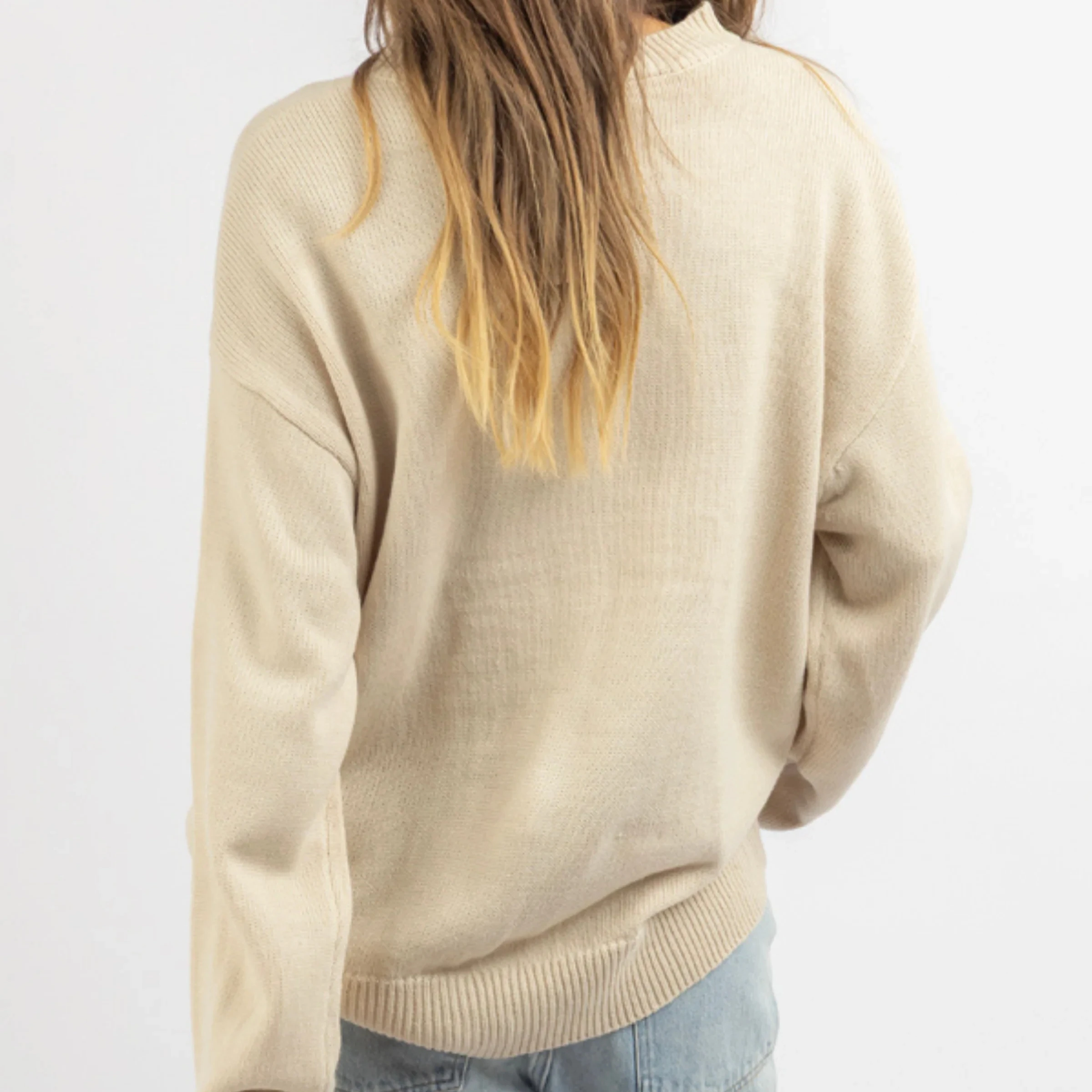 سترة نسائية فضفاضة خفيفة الوزن عصرية بطباعة سمكة تجريدية وأكمام طويلة ورقبة دائرية متماسكة #6