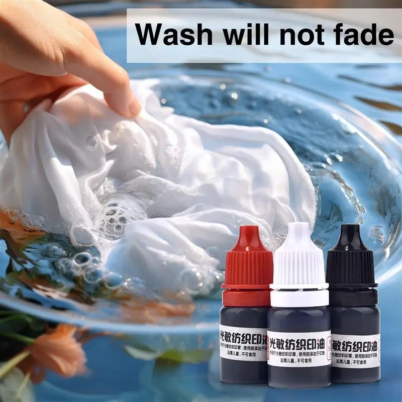 10/5ml Fabric Textile Seal Stamp Ink Waterproof Ink Photosensitive For Children Name Stamp Printing On Clothes Wash Not Fade