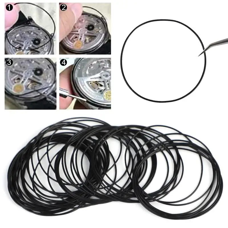 500Pcs Watch Gasket 0.7mm/0.8mm/0.9mm O-Ring Waterproof Rubber Gasket For Watch Back Cover Case Watchmaker Repair Tool Accessory