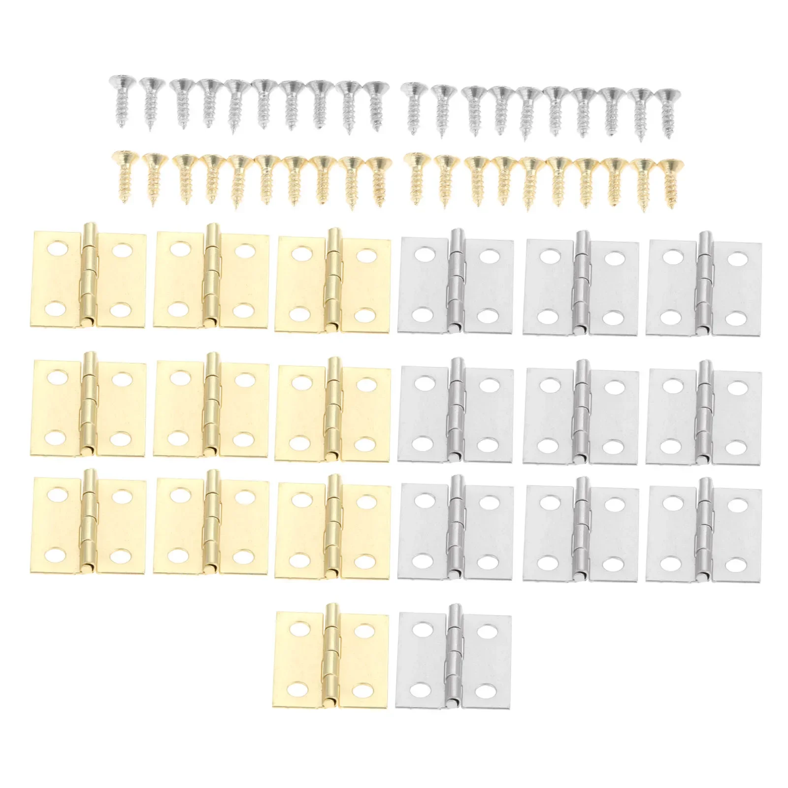 20pcs Hinges + 80 screw Right Angle Silve/Gold 18*16mm Decor Cabinet Wooden Box Jewelry Wine Case Vintage Four Holes Zinc Alloy