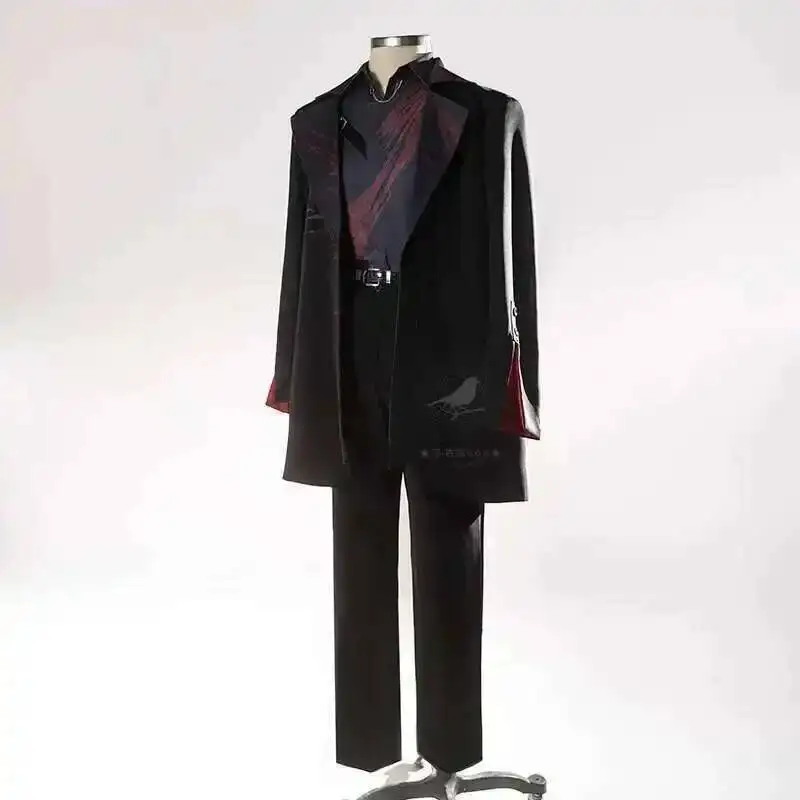 

2026 new Game Love and Deepspace Sylus Relentless Conqueror Cosplay Costume Men Wig Crimson Veil Uniform Suit Onychinus