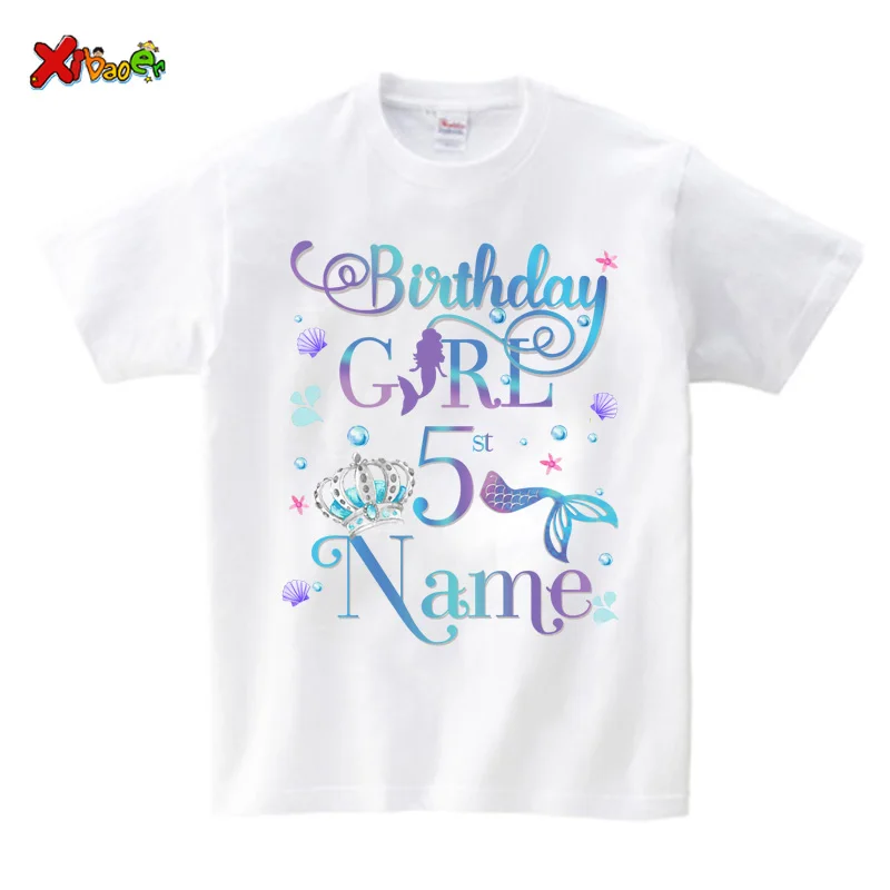 Mermaid Birthday Family Shirt Girl Party Matching Clothes Family Matching Outfits Baby Jumpsuit Personalized Name T shirt Outfit