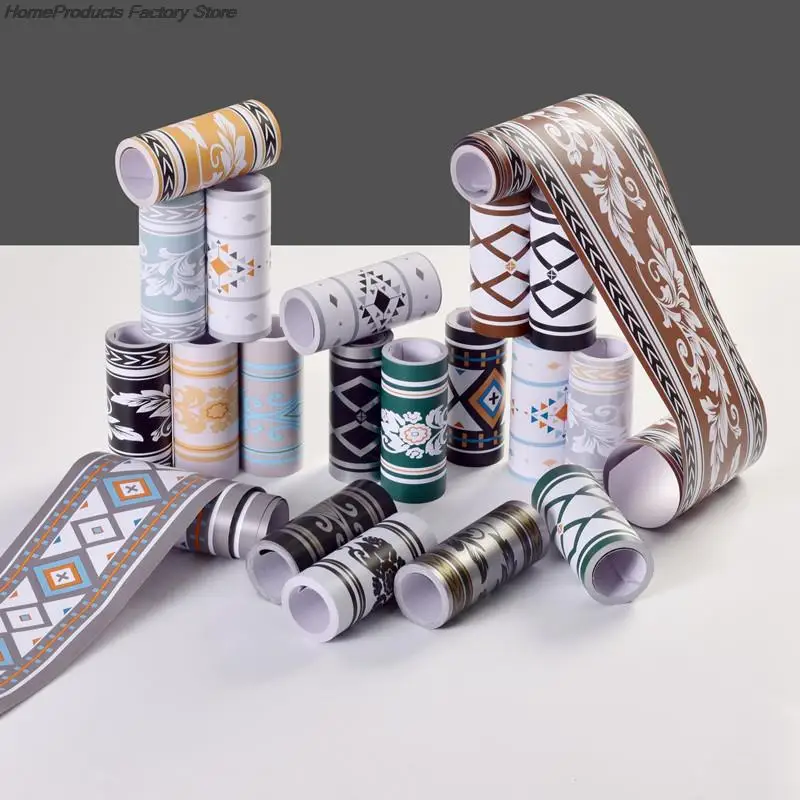 10M PVC Waterproof Waist Line Self Adhesive Skirting Waist Line Wallpaper Living Room Decor Vinyl Wall Border Wall Stickers