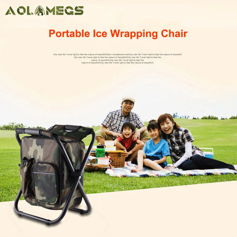 2 in 1 Folding Hunting Bag Chair Portable Backpack Cooler Insulated Picnic Bag Hiking Seat Camping Waterproof Fishing Chair New