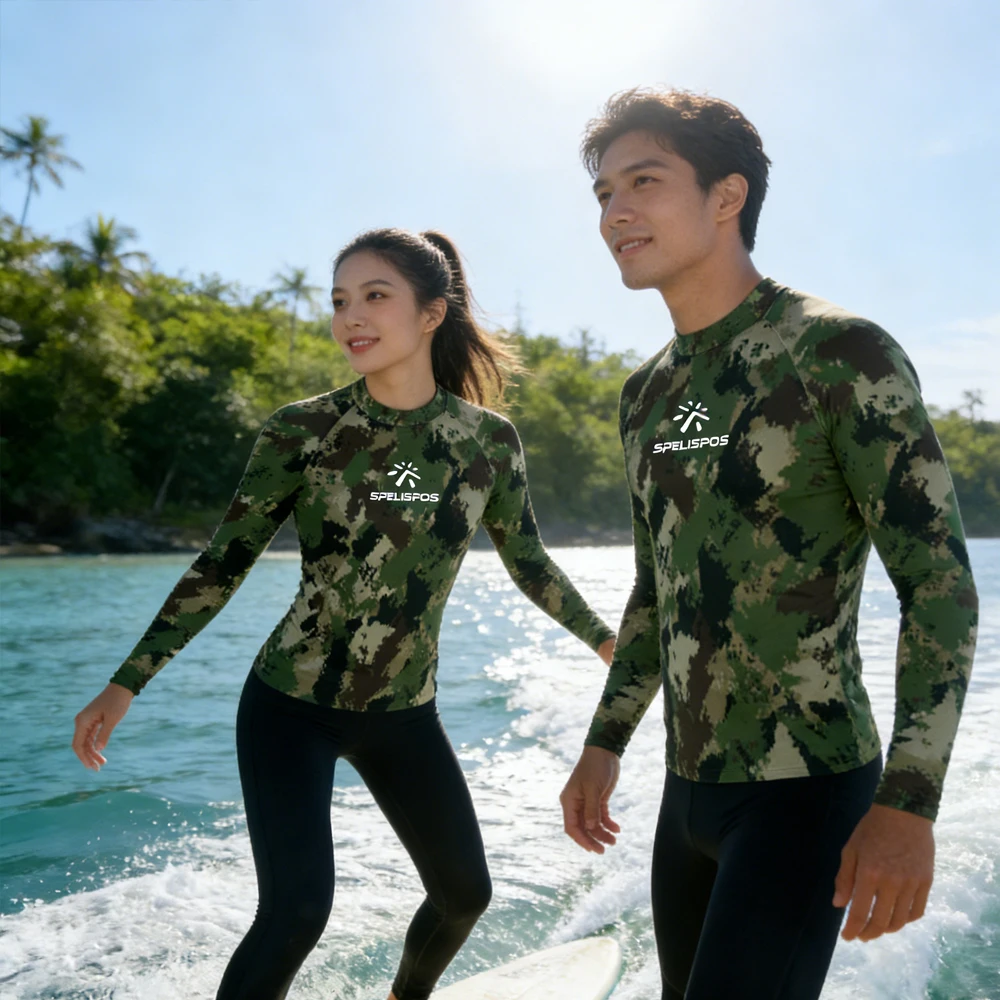 

Long Sleeve Men's and Women's UPF50+ Surfing Clothing High Quality Rash Guard Swimming Shirt Beachwear for Water Sport Fishing