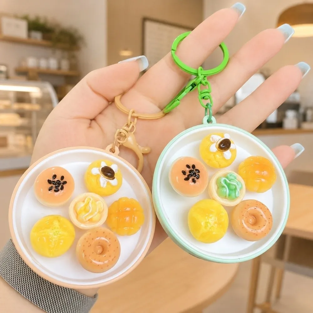 Simulation Food Clicker Fidget Keychain Push Button Pizza Design Clicking Pressure Relief Cute Cat Series Dessert Food