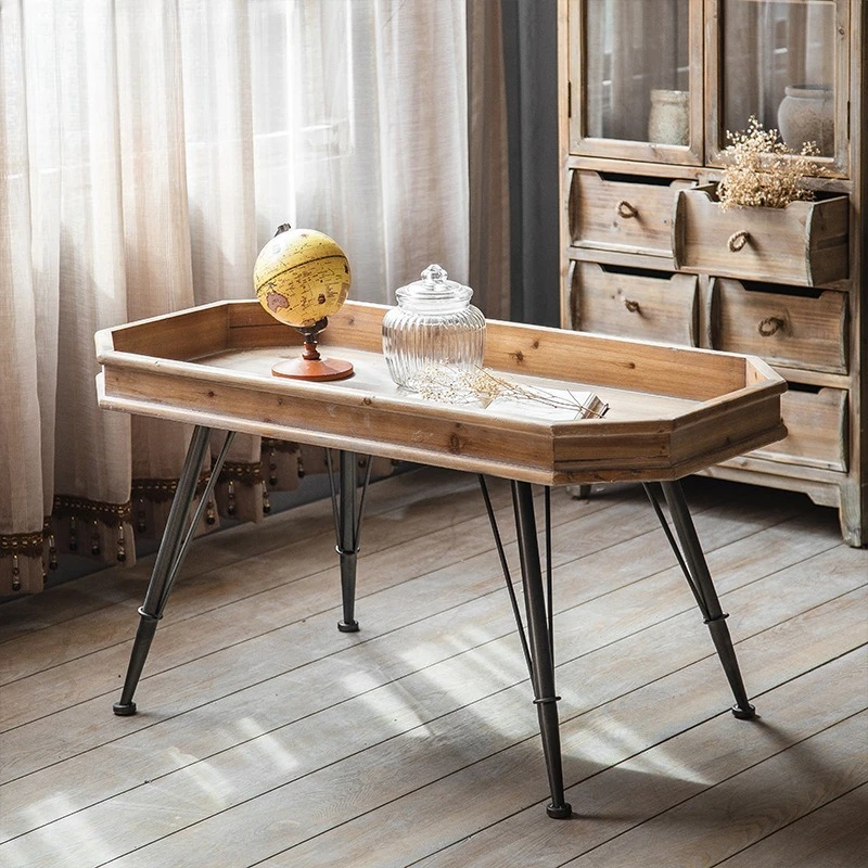 Simple retro solid wood dining side cabinet personalized living room kitchen storage cabinet creative bookcase bed and