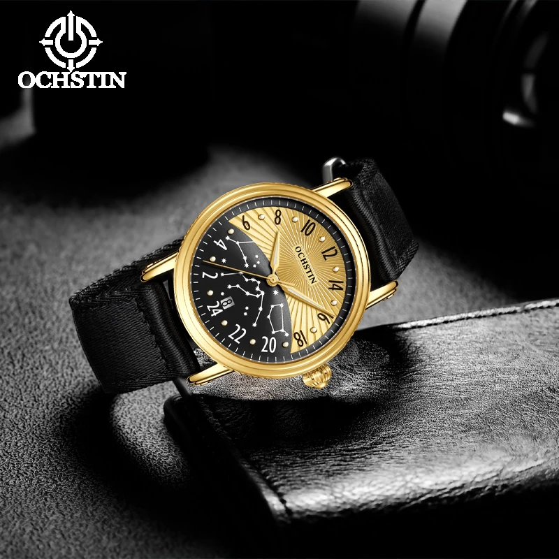 OCHSTIN Men Nylon Strap Mineral Hardened Glass Watches Automatic Waterproof Classic Wristwatch Man Mechanical Movement Watch