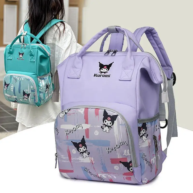 

Sanrio Kuromi Backpack Student Schoolbag Girl Children High-Capacity Zipper Bag Kawaii Cartoon Fashion New Style School Supplies
