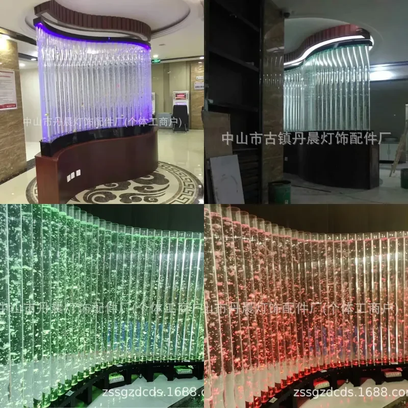 Curved Bubble Water Curtain Screen Partition Artistic Entrance Divider Flowing Wall Decor for Home Office Space