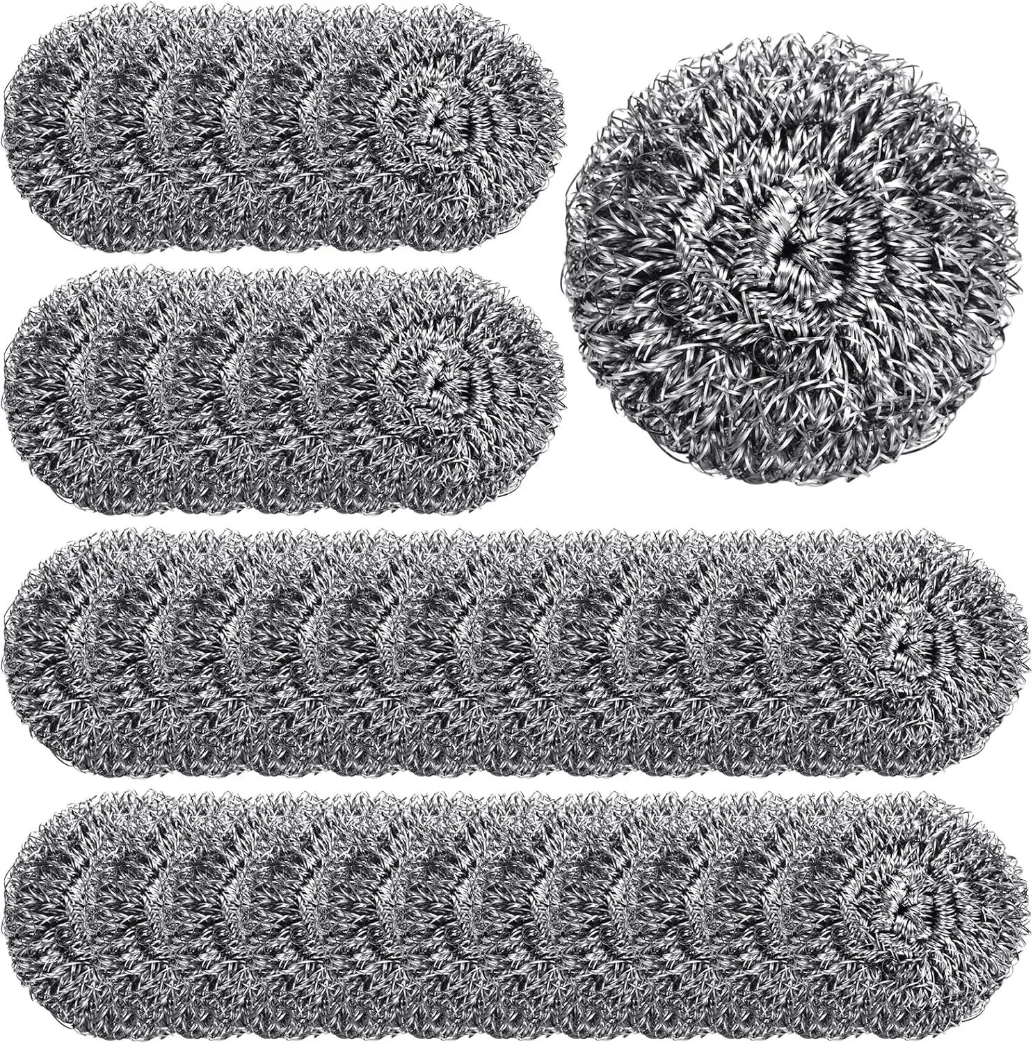 

100-Piece Stainless Steel Scrubber Pads for Heavy-Duty Cleaning in Kitchen, Bathroom, and More