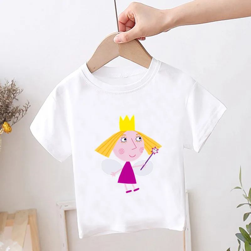 

Hot Sale Ben And Holly Kingdom Print Cartoon Kids T shirt Cute Girls Summer Tops Baby Boys Clothes Children Short Sleeve T-shirt