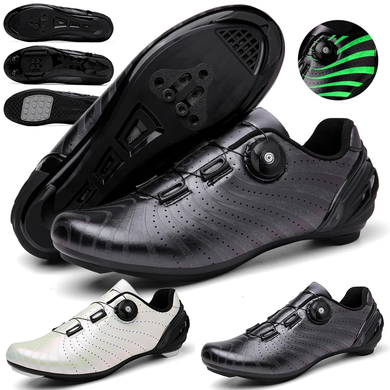 

Luminous Road Cycling Shoes Men Sneakers Breathable MTB Bicycle Racing Self-Locking Bike Shoes Woman Flats Shoes