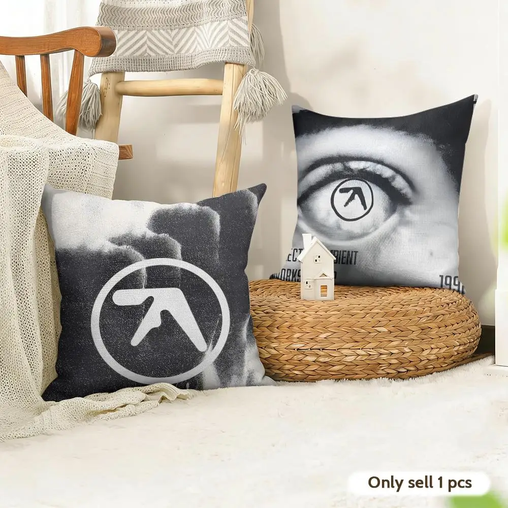 Music Band A-Aphex T-Twin Cushion Cover Organic Linen Square Pillow Case Durable Non-Allergenic And Kind To Skin