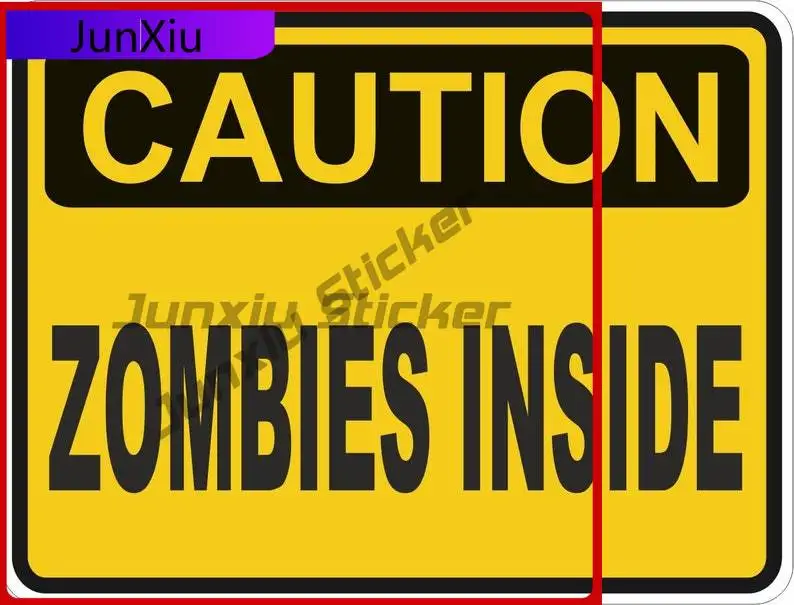 

Zombies Inside Caution Warning Sticker Cool Helmet Anti UV Body Decoration Vinyl Decal For Car Truck SUV Window Bumper Laptop