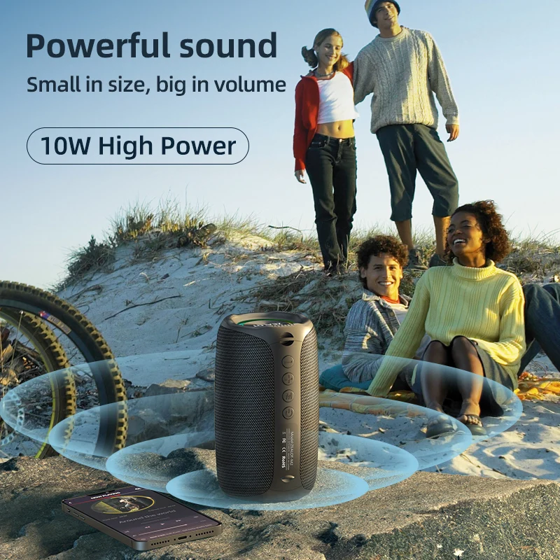 Zealot_M2 Portable Bluetooth Speaker, IPX5 Waterproof 360° Wireless Speaker TWS Stereo Pairing 10hrs Playtime For Camping Hiking