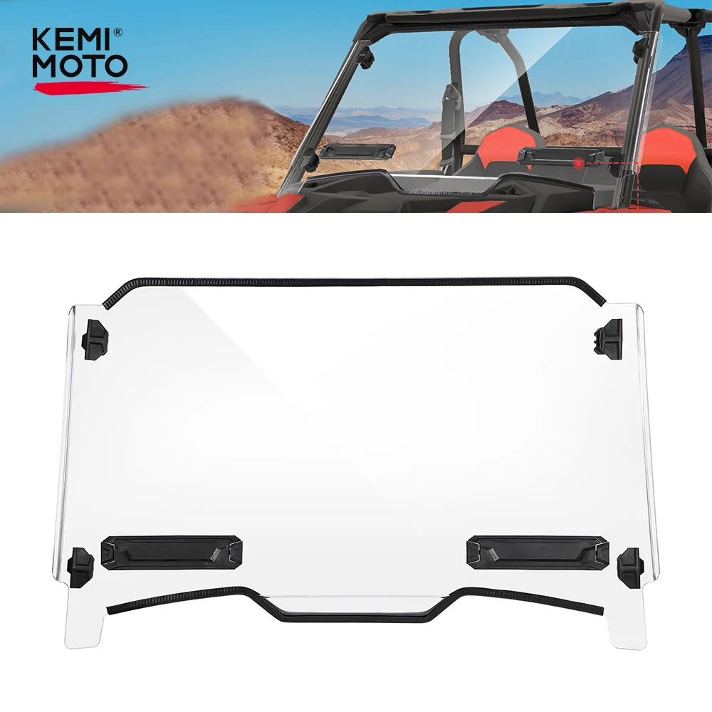 

KEMIMOTO RZR UTV Full Windshield Compatible with Polaris RZR XP/XP 4 1000 2019-2023 Polycarbonate Heavy Duty Clear Windscreen