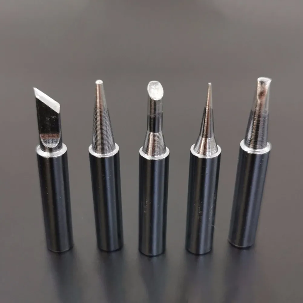 

New Useful Soldering Tips Copper 0.5-5mm 40mm 5* 5pc 5pcs For 900 Series Such As 936 Soldering Station Silver Or Copper