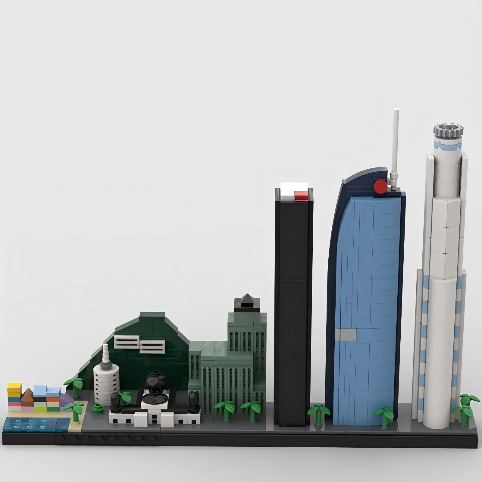 Los Angeles Skyline Building Blocks MOC-194276 American City Landmarks Brickheadz Assembly Model Puzzle Kids Toy Birthday Gift