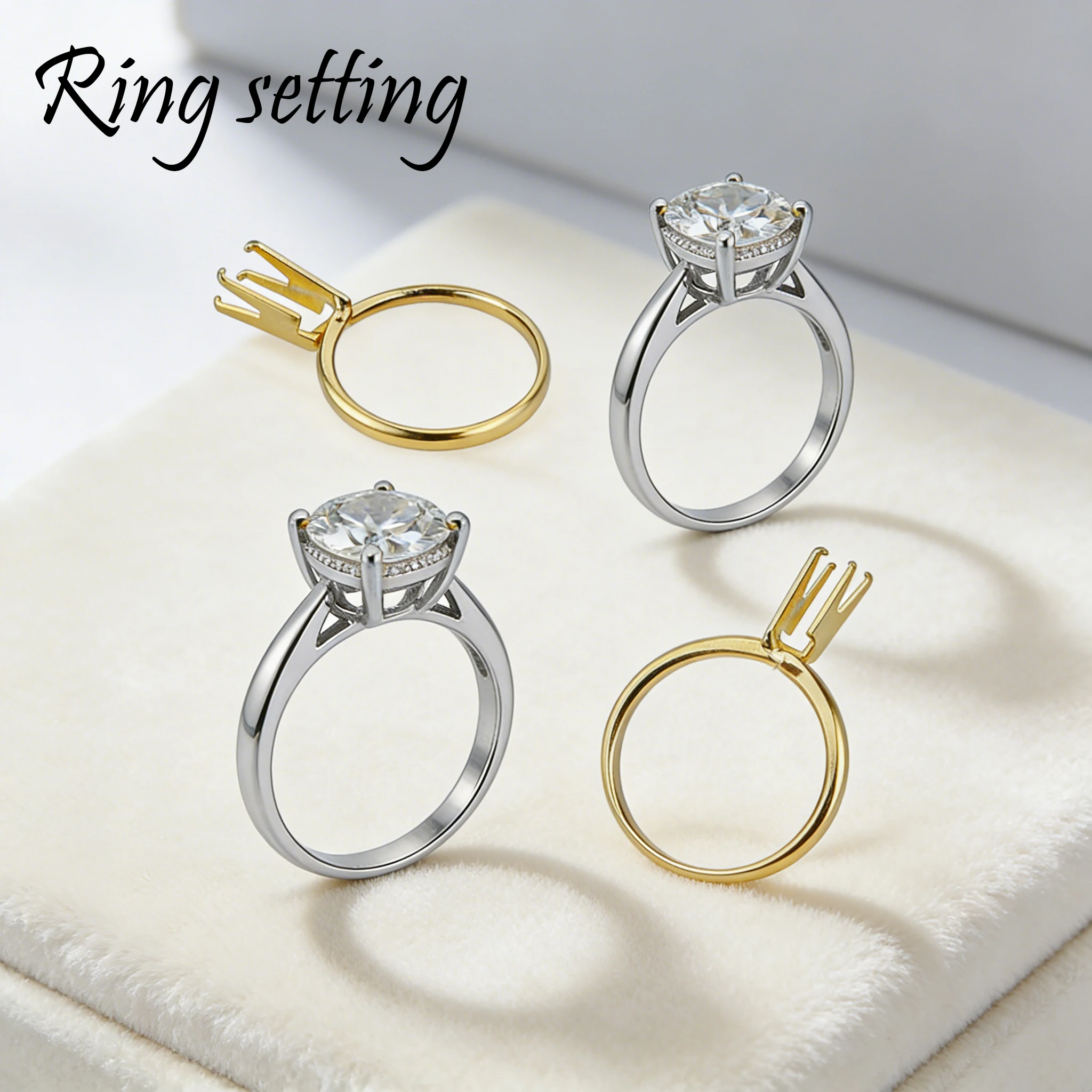 1/4pcs Rings Setting Jewelry Tool, 4-Prong Adjustable Holder for Secure Diamonds & Gemstone Mounting in Jewelry Repair