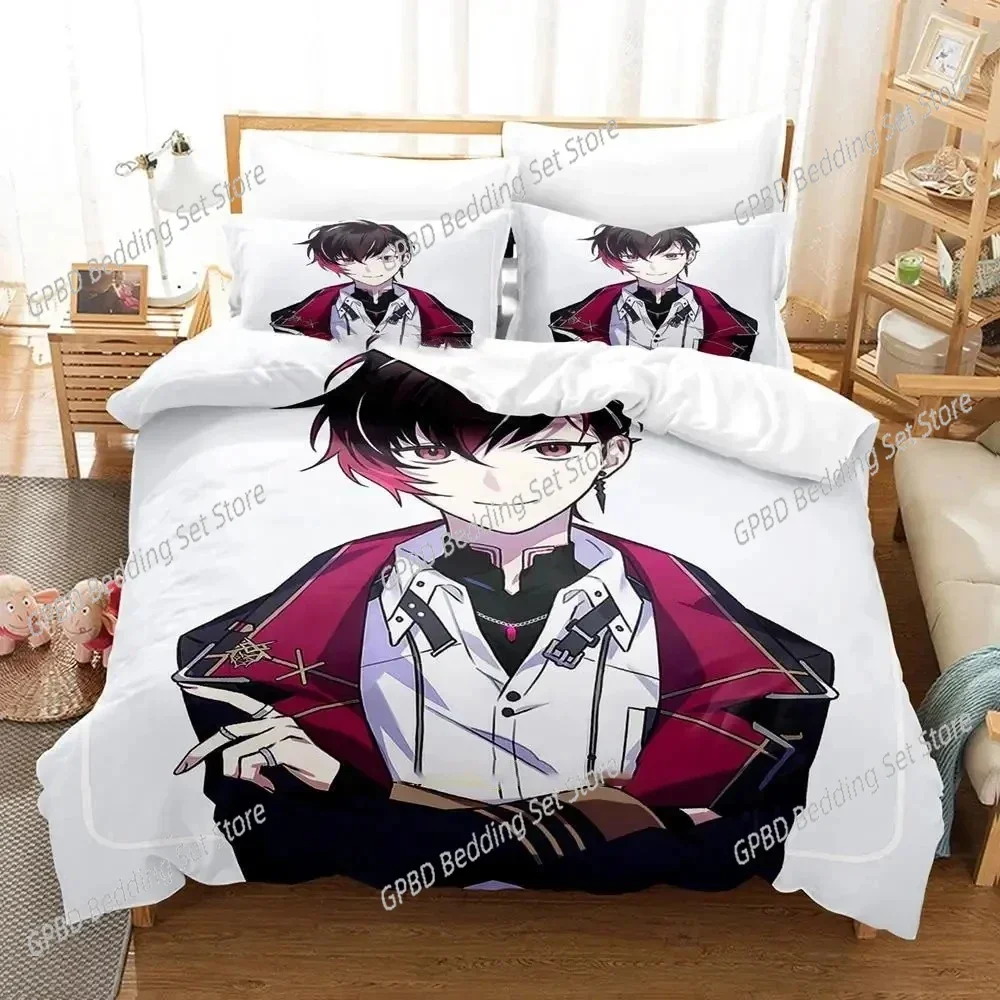 Juego de cama Anime Ver Vermillion NIJISANJI EN, juego de ropa de cama individual, doble, Queen, King, Cal, tamaño King