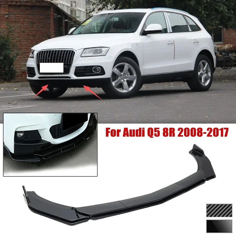 5pcs Front Bumper Shovel For Audi Q5 8R 2008-2017 Spoiler Front Bumper Deflector Anti Scratch Protection Device Accessory
