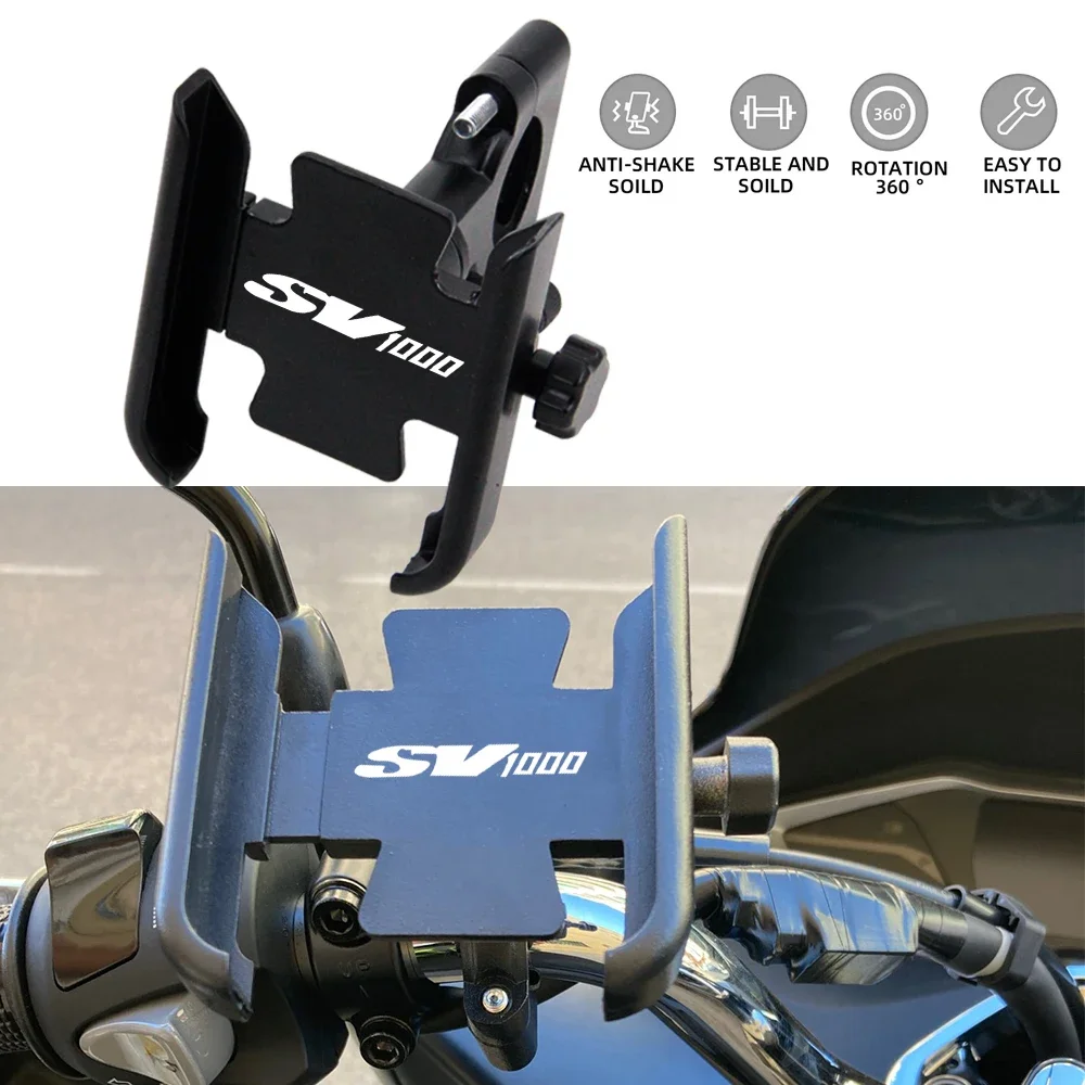 For Suzuki SV1000 SV1000 S 1998-2020 Motorcycle Mobile Phone Holder Mirrors Handlebar GPS Stand Bracket Motorcycle Accessories