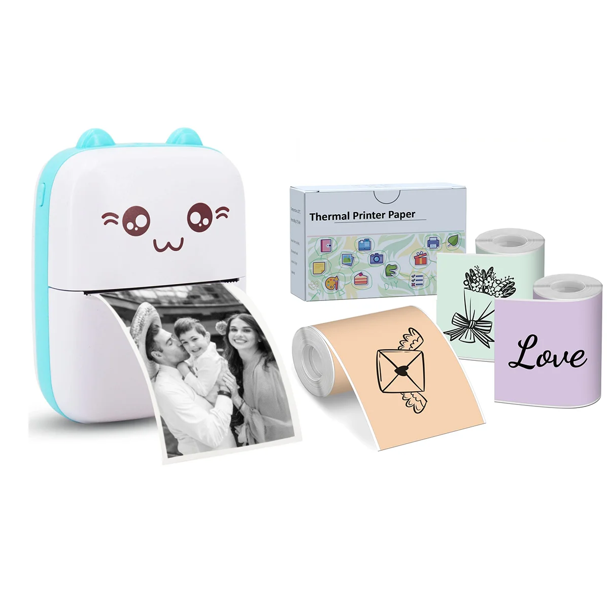 Mini Printer Sticker Printer Sticker 53mm paper For T02 Thermal Printer for DIY Scrapbook Travel Notes Label Memo Kids Gift