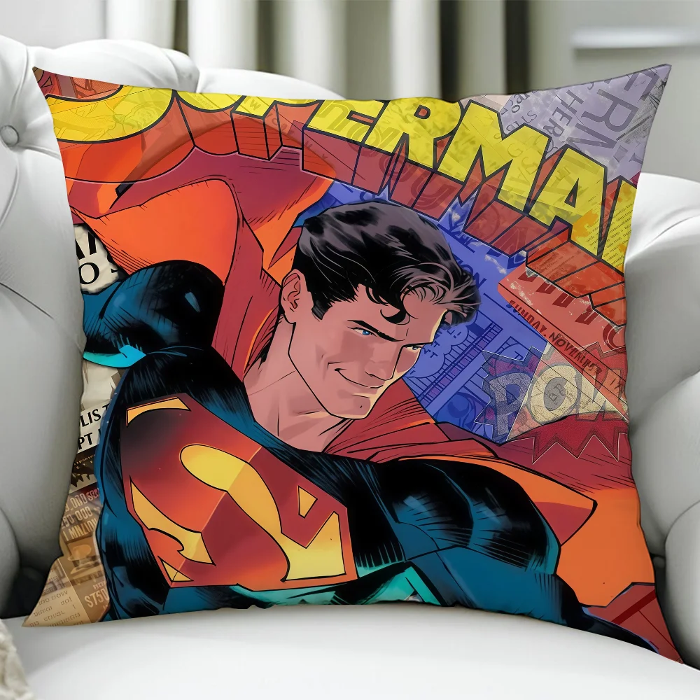 Fotografia 7: Capa de almofada Superhero S-Superman-ES Comics, presentes de aniversário, capa de almofada com zíper impressa em ambos os lados, pele macia