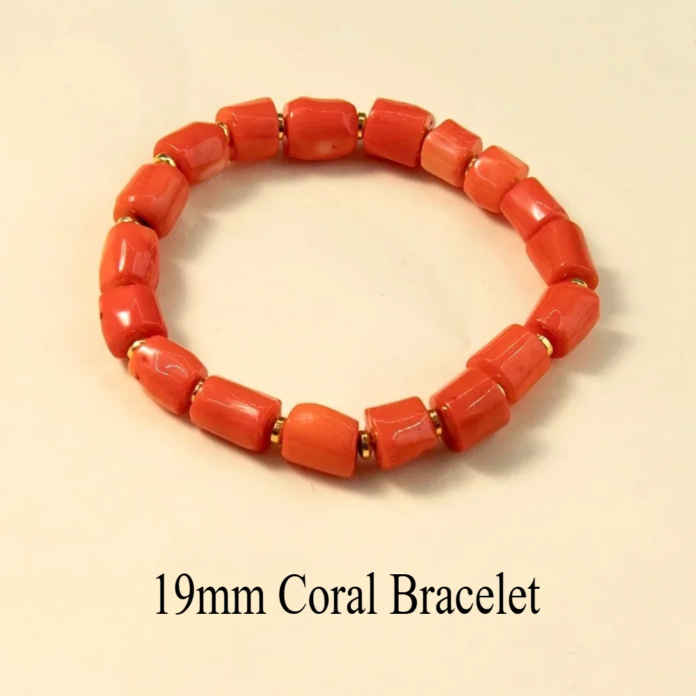 19 سنتيمتر البرتقال المرجان سوار غير النظامية 7x9-13 مللي متر أسطواني المرجان الخرز مع كوبر خزر عازل الكمال مجوهرات هدية ارتداء اليومي