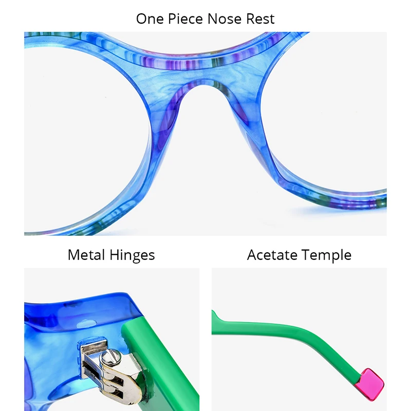 HEPIDEM Acetate Glasses Frame Women Oversize Big Size Round Eyeglass Japanese Handmade Spectacles Thick Transparent Eyewear 9351