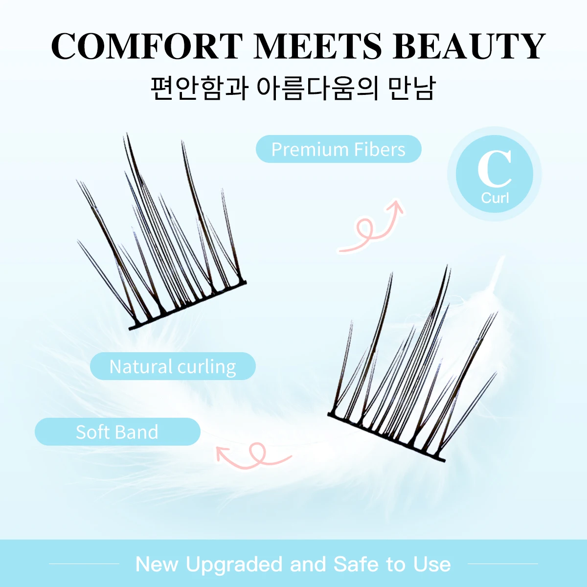 Ciglia magnetiche naturali senza colla 72 chiusi Ciglia finte riutilizzabili Ricciolo soffice Ultra-sottile per il trucco quotidiano