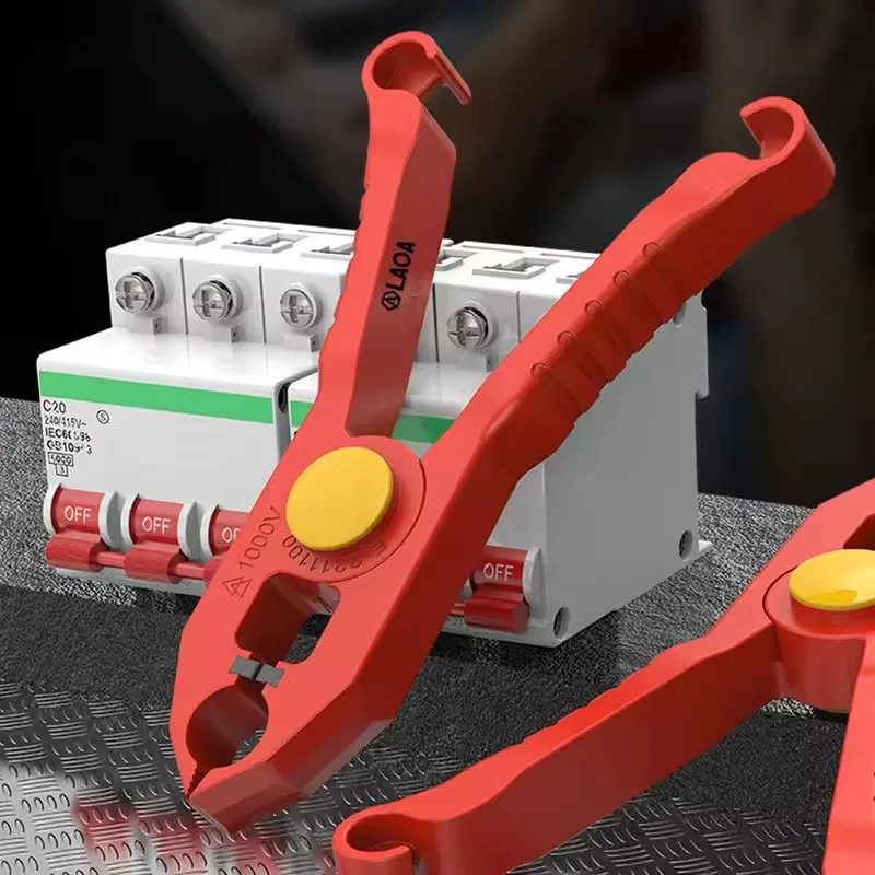 

Клещи-зажимы LAOA с изолированной пластиковой круглой головкой, с большим раскрытием для проводов, для работы с под напряжением, выдерживают до 000В.