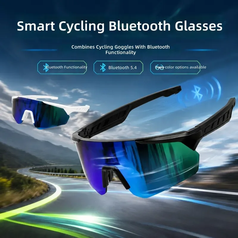 AI Smart Bluetooth Glasses for Men Women Outdoor Sports Cycling UV Protection Wireless Music Call Headset Eyewear Sunglasses