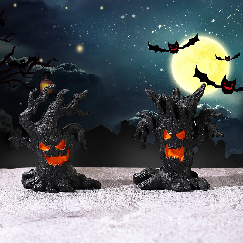Halloween Decoration Desktop Stump Ornament Funny Resin Crafts Halloween Party Table Accessories Scary Atmosphere Decoration
