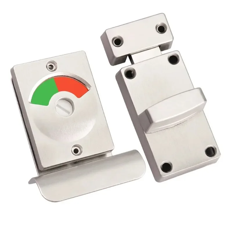 Partition Door Lock Aluminum Alloy Bathroom With Red Green Indicator Lock  For Public Toilet Deadbolt Office Dressing Room