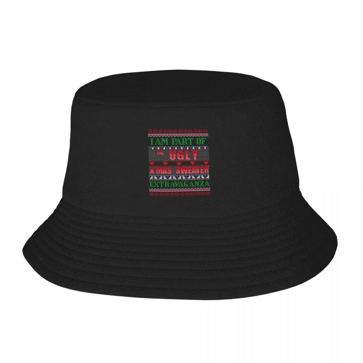 2026 Ugly Christmas Sweater Extravaganza Knitted Pattern Design Tee Bucket Hat Birthday Horse Hat Cute Hat Female Men's