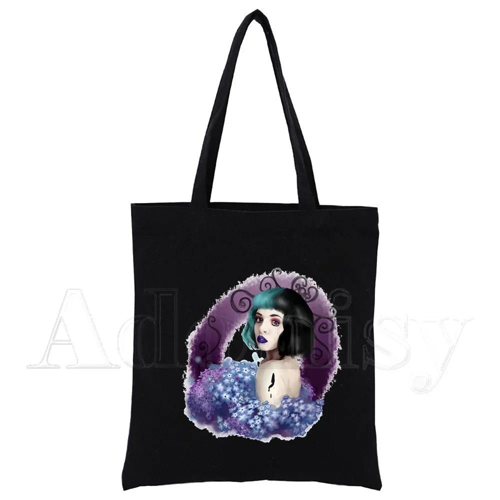 Melanie Martinez Pacchetto semplice da donna Elegante borsa di tela Borse Borse a tracolla Shopping casual Borsa per ragazze Nera