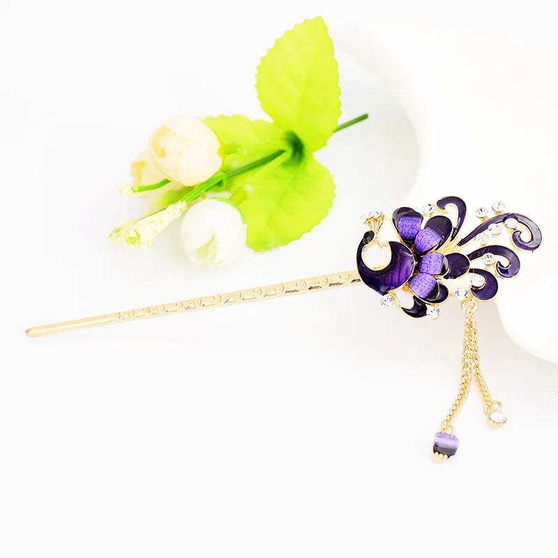 Retro Style Hairpin Headwear Butterfly Tassel Hair Clip Flowers Panning Hairpin Hair Accessories for Women