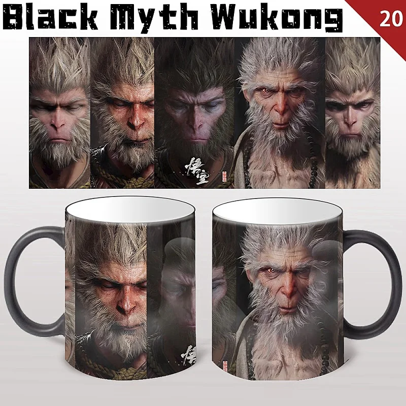 2024 New Popular Game Black Myth Wukong Game Periphery Destiny Man Heating Color Changing Ceramic Mug Coffee Cup Water Cup Gift