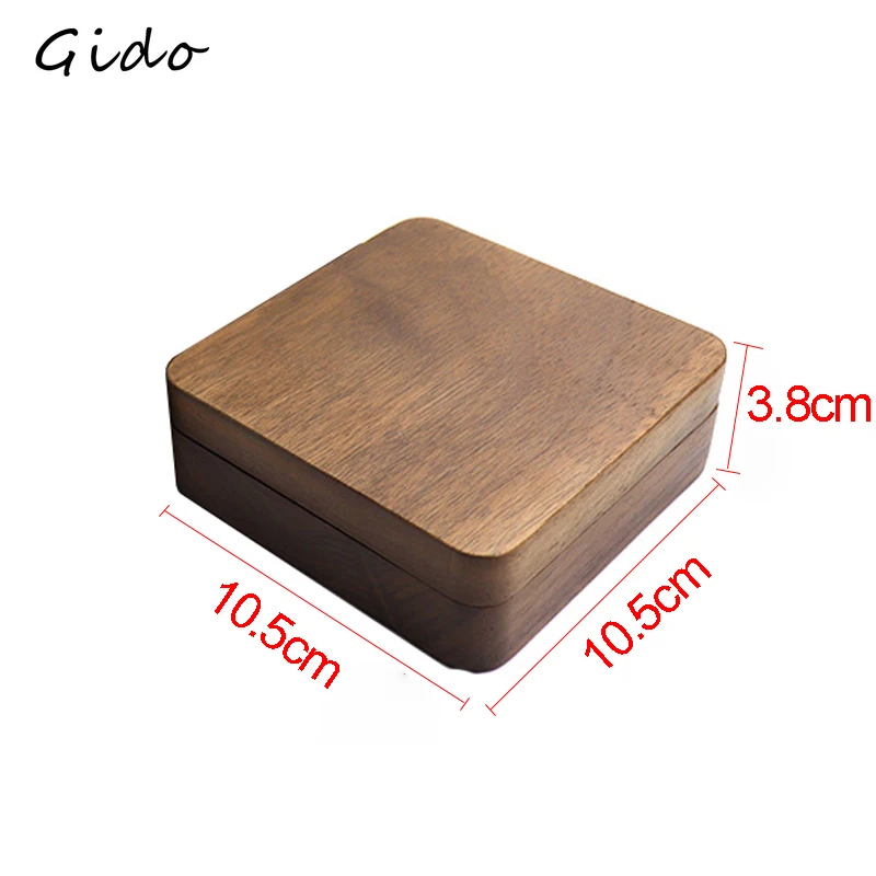 1Pcs Wedding Wood Jewelry Organizer Display Travel Case Portable Storage Square Shape Bracelet Box Walnut Packaging