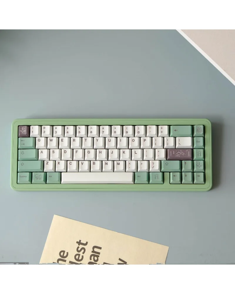 Keycap 129 keys PBT material Original height Five-sided sublimation process Suitable for a variety of mechanical keyboards