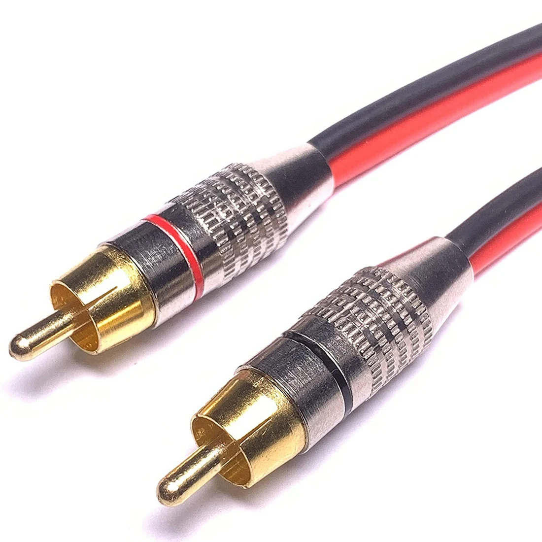 Speaker Cables to RCA Plugs Adapter, 2-Channel (1 Foot)