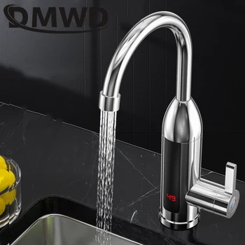 DMWD 110 فولت/220 فولت صنبور كهربائي سخان المياه عرض درجة الحرارة سخانات المياه الساخنة الفورية المطبخ Tankless تسخين المياه الاتحاد الأوروبي الولايات المتحدة